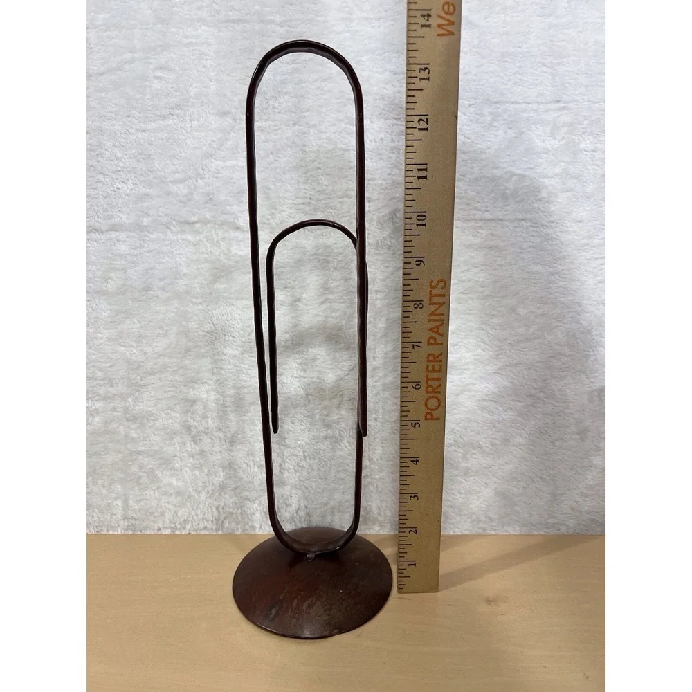 Memo Holder Rustic Metal Jumbo Paper Clip Desk Organizer Large Big